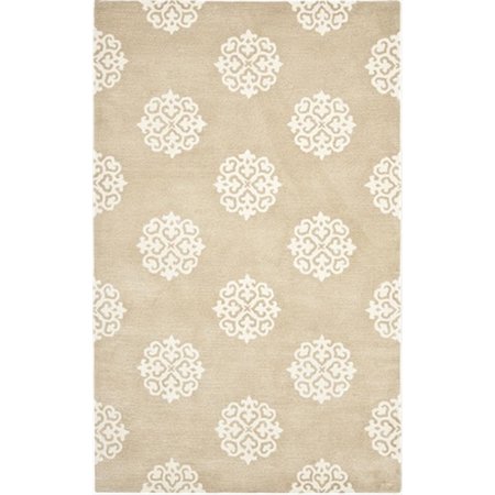 SAFAVIEH 2 ft. 6 in. x 6 ft. Runner Contemporary Soho Beige and Ivory Hand Tufted Rug SOH724B-26